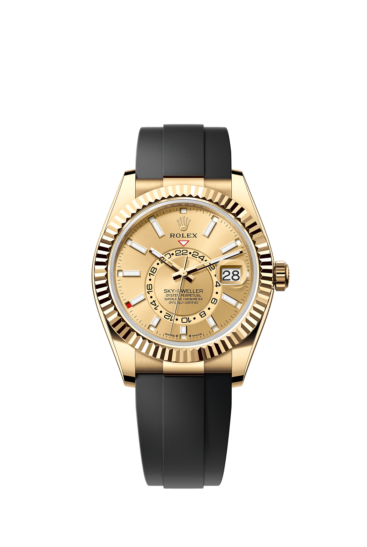 Sky-Dweller 42 Oyster Perpetual Chronometer Watch 42mm 18ct Yellow Gold Champagne Dial Oysterflex Bracelet
