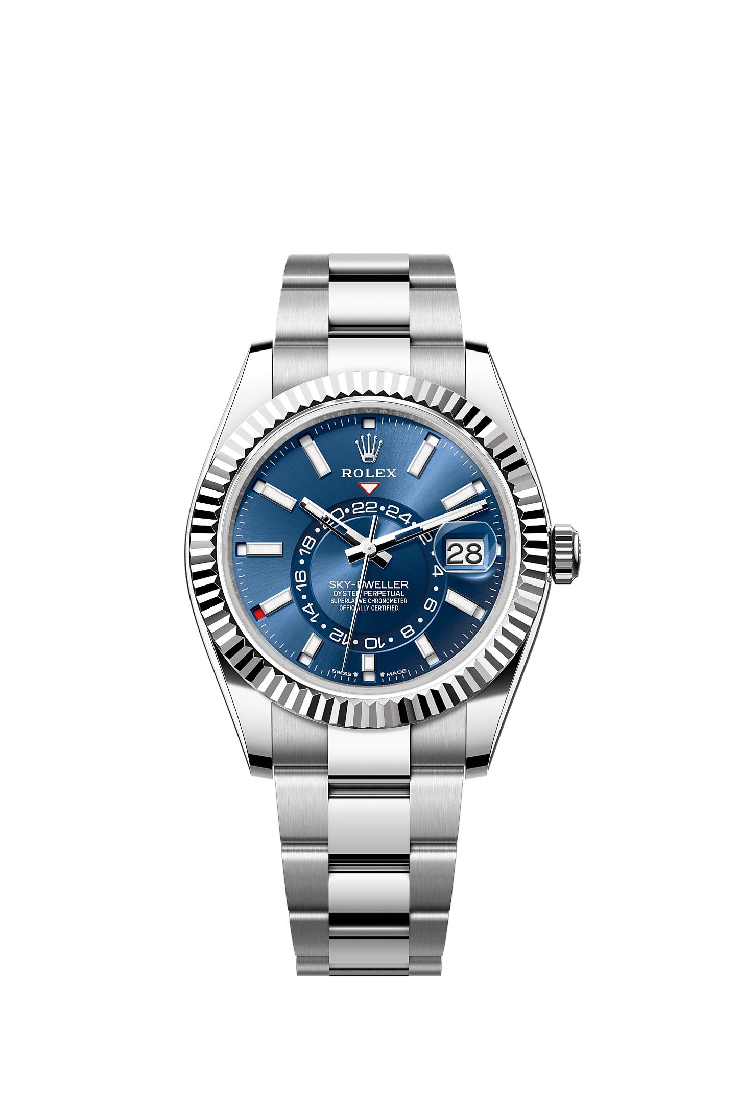 Sky-Dweller 42mm Oystersteel White Gold Bright Blue Dial Oyster Bracelet Self-Winding Watch