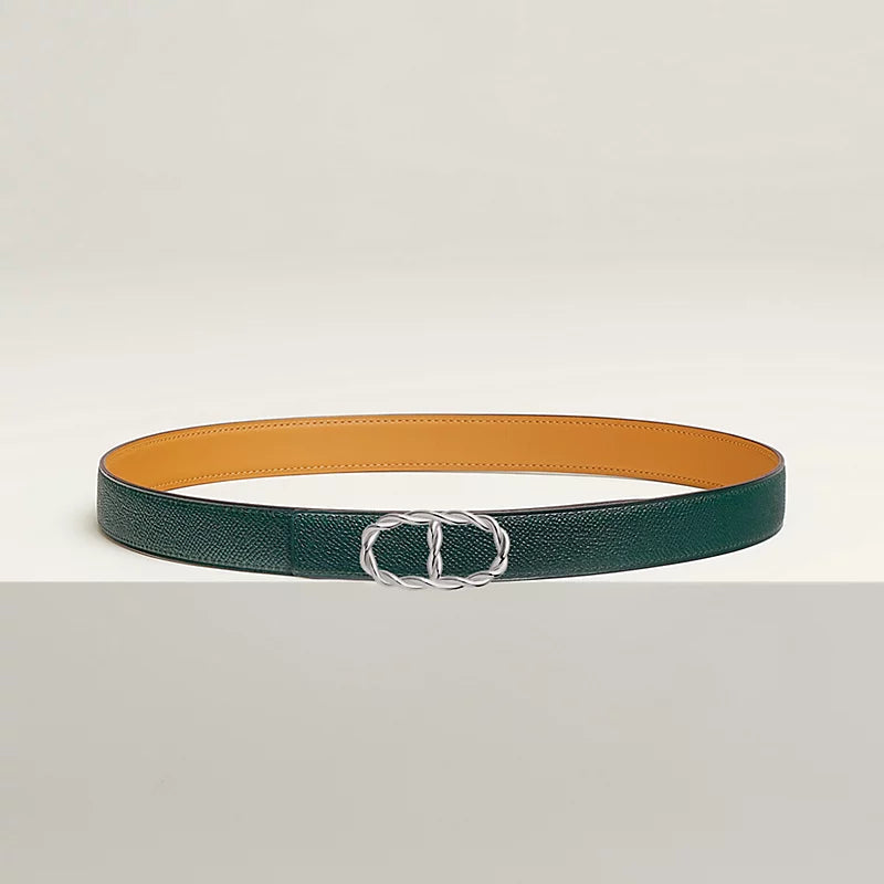 Maillon Torsade Belt Buckle & Reversible Leather Strap 24 MM