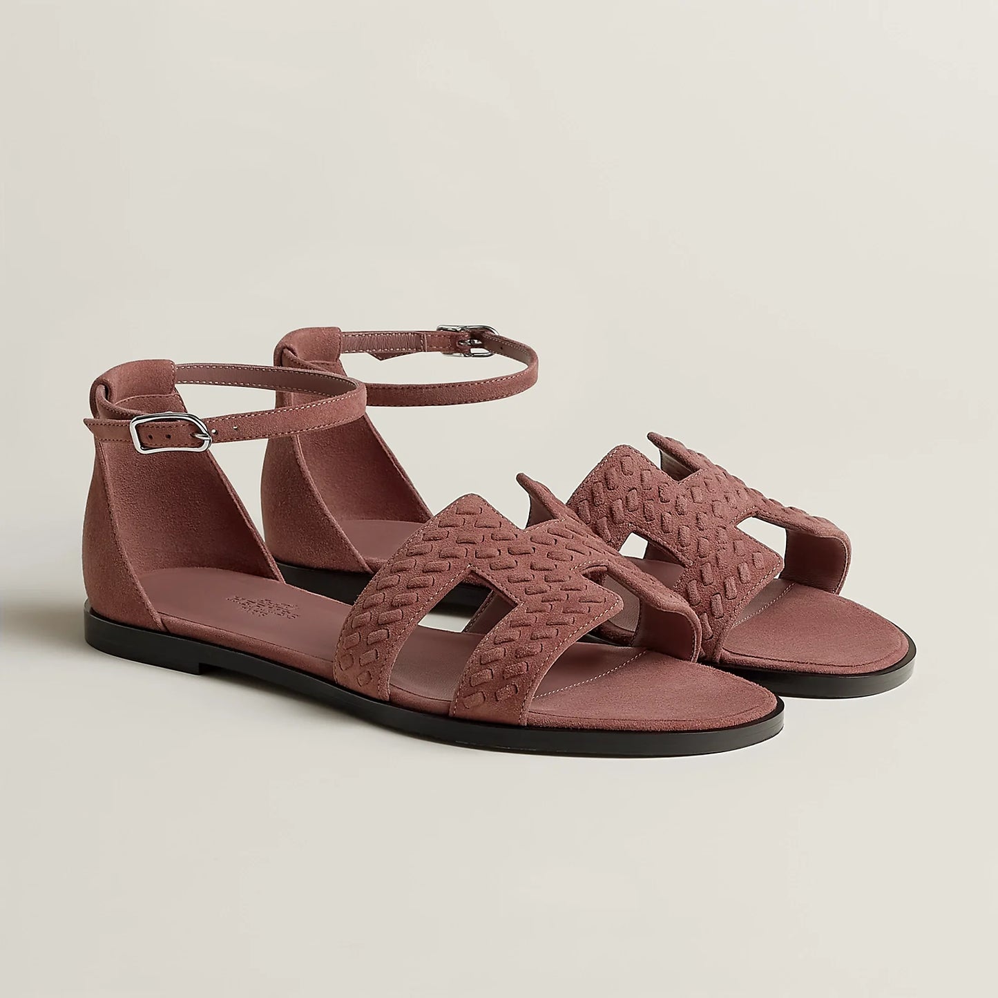 Brun Fumé & Rose Antique HERMES Santorini Sandal