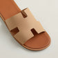 Beige Natura/Naturel - Bleu Minéral/Marron Ébène  Izmir sandal