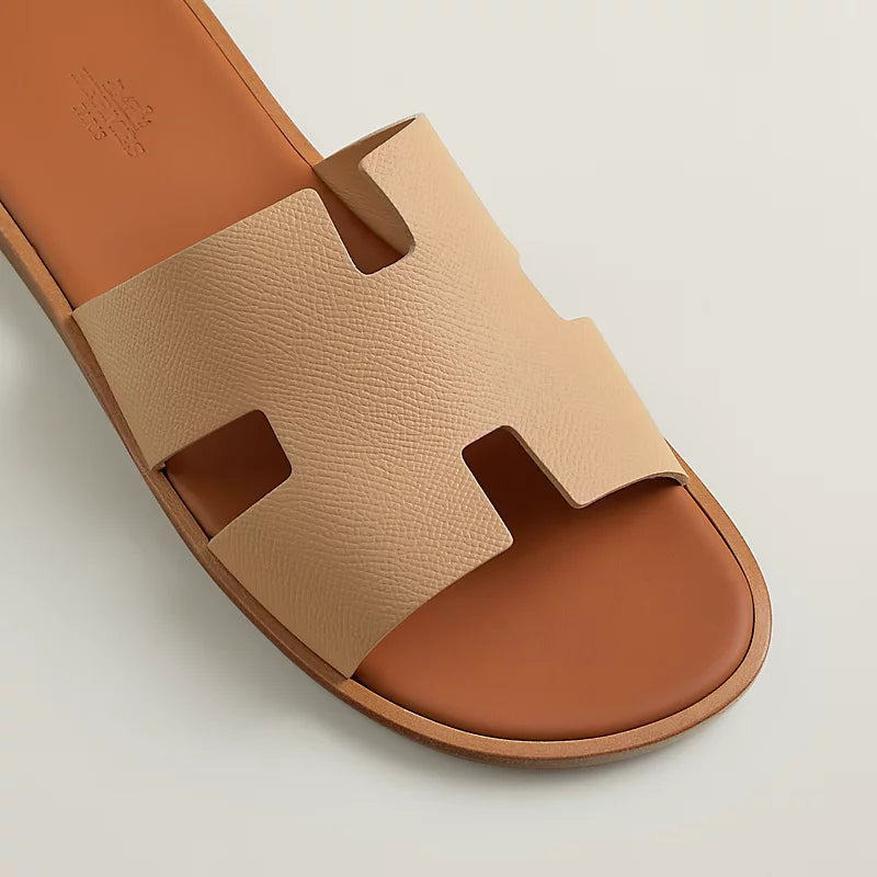 Beige Natura/Naturel - Bleu Minéral/Marron Ébène  Izmir sandal