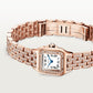 Panthère Mini 25.1mm x 18.5mm Rose Gold Diamond Case Diamond Crown Silver Dial Rose Gold Bracelet Quartz Watch
