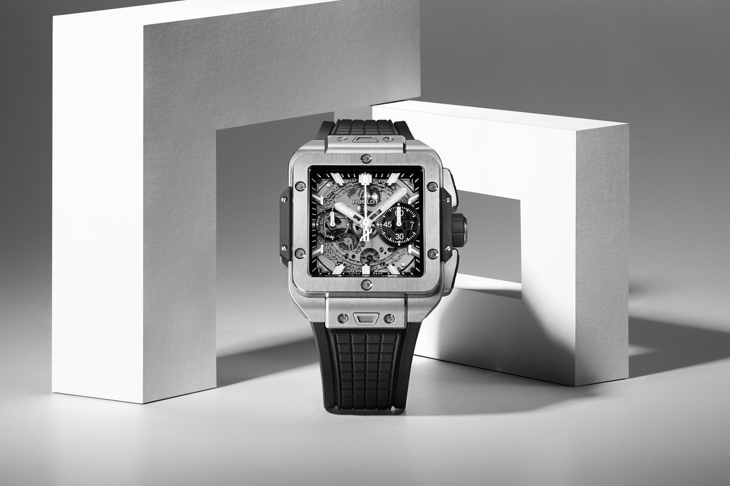 Square Bang Unico Titanium 42 mm Black Rubber Strap Watch