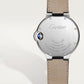 Ballon Bleu 33mm Steel Automatic Silver Guilloché Dial Alligator Strap Watch