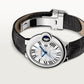 Ballon Bleu 33mm Steel Automatic Silver Guilloché Dial Alligator Strap Watch