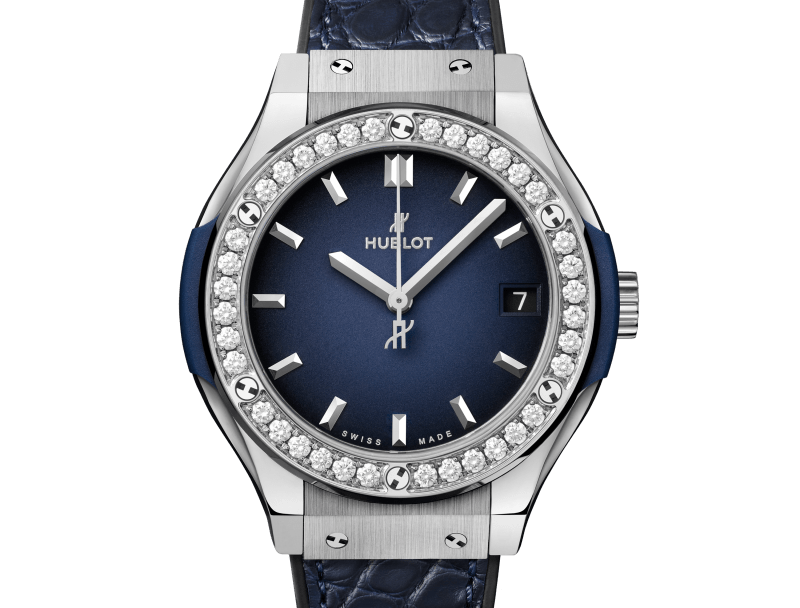 Classic Fusion Titanium Deep Blue Diamonds 33 mm