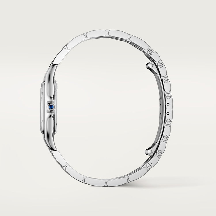Panthère de Cartier Medium 27mm x 37mm Steel Blue Crown Silvered Dial Steel Bracelet Quartz Watch