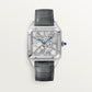 Santos-Dumont Skeleton 31mm x 43.5mm Steel Gray Lacquer Gray Alligator Strap Self-Winding Watch