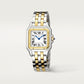 Panthère Medium 29mm x 37mm Yellow Gold Steel Blue Crown Silvered Dial Yellow Gold Steel Bracelet Quartz Watch