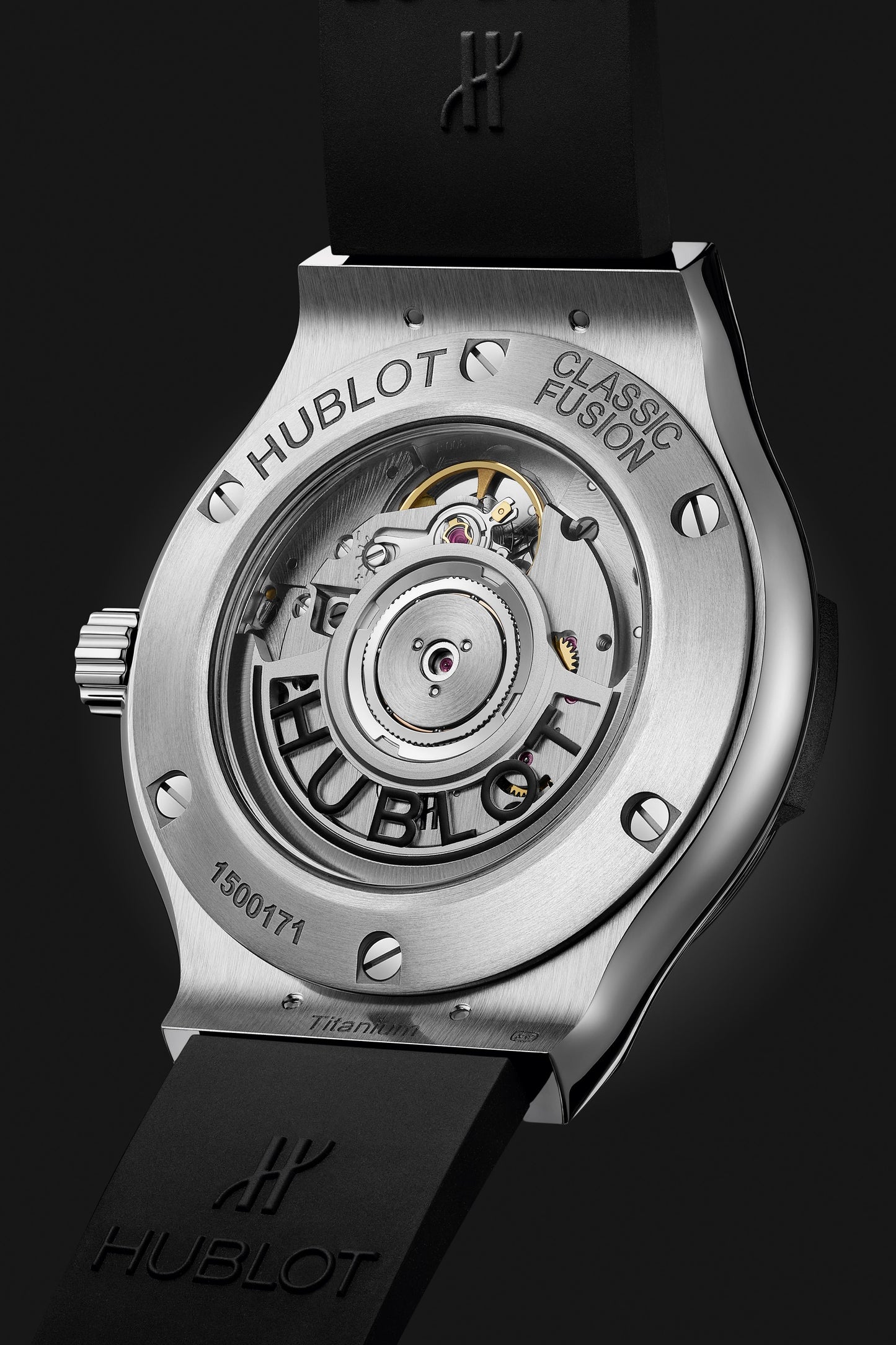 Classic Fusion Titanium Black Dial Rubber Strap Watch