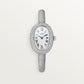 Baignoire Small 31.4mm x 23.1mm White Gold Diamond Case Diamond Crown Silvered Dial White Gold Diamond Bracelet Quartz Watch