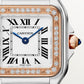 Panthère Small 22mm x 30mm Rose Gold Steel Diamond Bezel Blue Crown Silvered Dial Rose Gold Steel Bracelet Quartz Watch