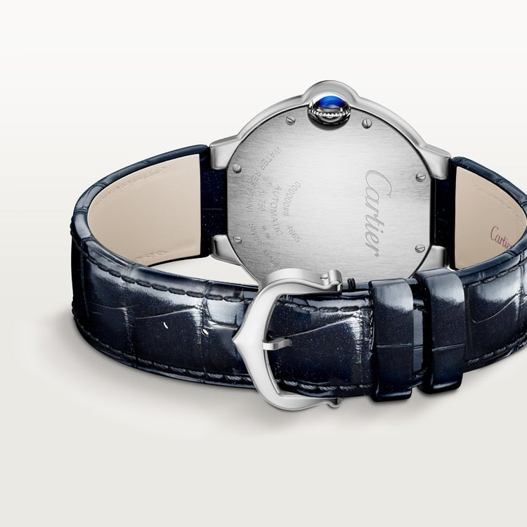 Ballon Bleu 36mm White Gold Diamond Case Aventurine Dial Blue Alligator Strap Automatic Watch