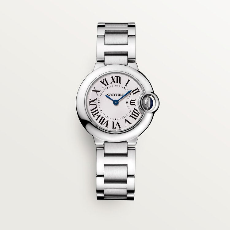 Ballon Bleu 28mm Steel Automatic Silvered Opaline Dial Steel Bracelet Watch