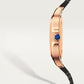 Santos de Cartier Medium 35.1mm Rose Gold Blue Crown Silver Dial Alligator Strap Self-Winding Watch