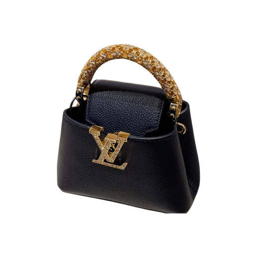 Capucines Nano Navy Top Handle Bag