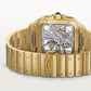 Santos de Cartier Large 39.7mm Yellow Gold Blue Crown Skeleton Dial Yellow Gold Bracelet Manual-Winding Watch