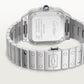 Santos de Cartier Medium 35.1mm Steel Blue Crown Sunray Dial Steel Bracelet Automatic Watch