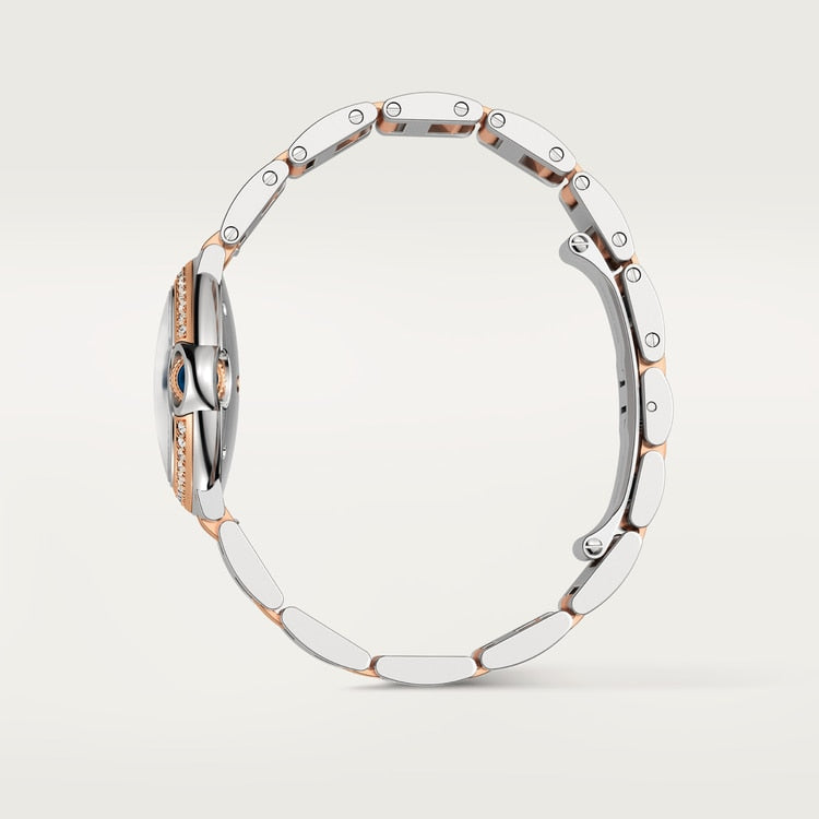 Ballon Bleu 33mm Steel Rose Gold Automatic Silver Guilloché Dial Two-Tone Bracelet Watch