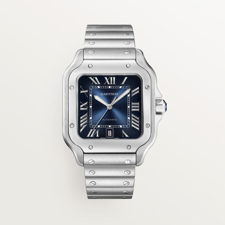Santos de Cartier Large 39.8mm Steel Graduated Blue Dial Steel Bracelet Self-Winding Watch
