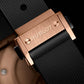 Classic Fusion King Gold Diamond Black Dial Rubber Strap Watch 33MM