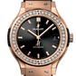 Classic Fusion 18K King Gold Diamond Black Dial Rubber Strap Watch