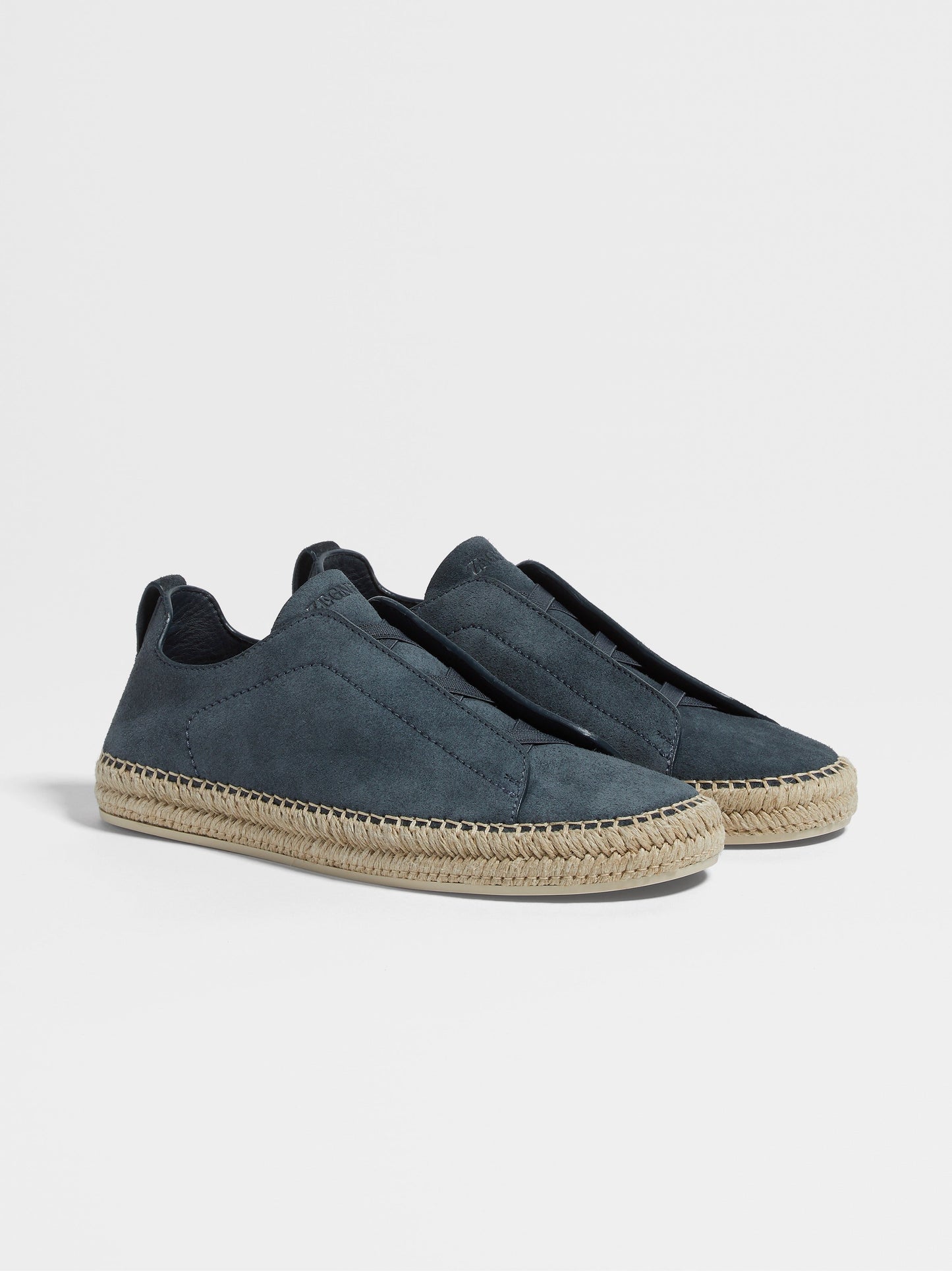 Dark Teal Blue - Dark Blue ZEGNA  Suede Triple Stitch™ Espadrilles