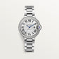 Ballon Bleu 33mm Steel Diamond Bezel Silvered Flinqué Dial Steel Bracelet Automatic Watch