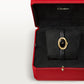 Baignoire Mini 24.6mm x 18.7mm Yellow Gold Beaded Crown Sapphire Cabochon Black Dial Black Patent Leather Strap Quartz Watch