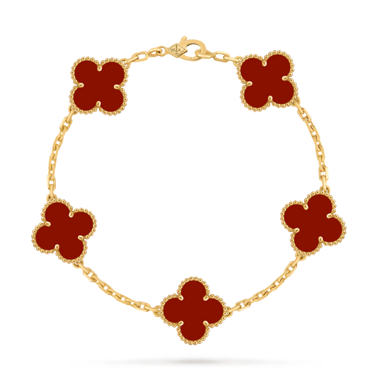 Vintage Alhambra bracelet, 5 motifs 18K Yellow Gold