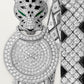 Panthère Small 23.6mm White Gold Diamond Case Diamond Panther Head Emerald Eyes Diamond Dial White Gold Diamond Bracelet Quartz Watch