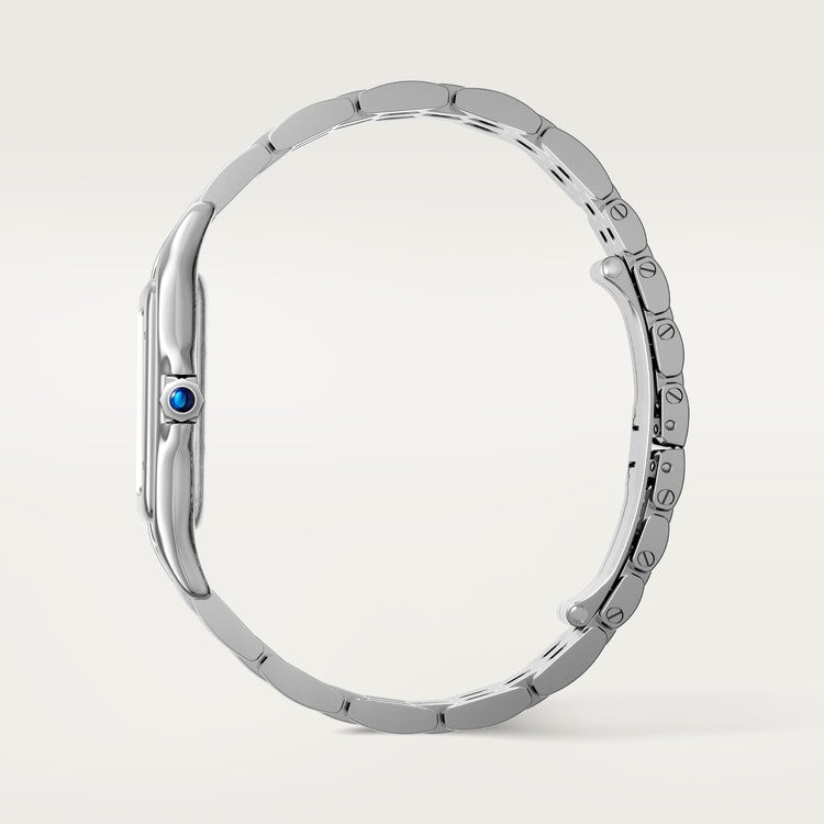 Panthère de Cartier Large 42mm x 31mm Steel Blue Crown Silver Dial Steel Bracelet Quartz Watch