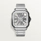 Santos de Cartier Skeleton Large 39.8mm Steel Gray Crown Skeleton Dial Steel Bracelet Manual-Winding Watch