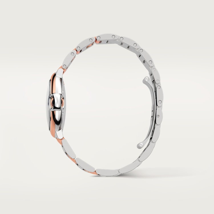 Ballon Bleu 33mm Steel Rose Gold Automatic Silver Guilloché Dial Two-Tone Bracelet Watch