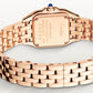 Panthère Small 23mm x 30mm Rose Gold Blue Crown Silvered Dial Rose Gold Bracelet Quartz Watch