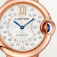 Ballon Bleu 33mm Rose Gold Diamond Dial Blue Alligator Strap Automatic Watch