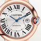 Ballon Bleu 42mm Rose Gold Automatic Silver Guilloché Dial Alligator Strap Watch