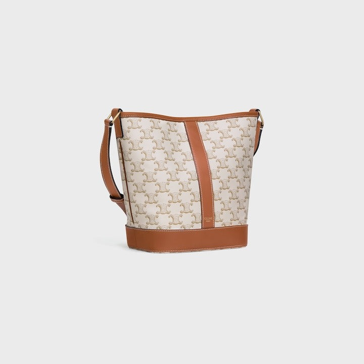 Medium Bucket In Triomphe Canvas and Calfskin