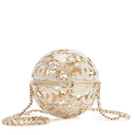 Chanel 25A gold star-patterned spherical evening bag 01