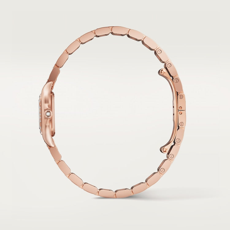 Panthère Mini 25.1mm x 18.5mm Rose Gold Diamond Case Diamond Crown Silver Dial Rose Gold Bracelet Quartz Watch