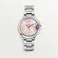 Ballon Bleu 33mm Steel Automatic Pink Sunray Dial Steel Bracelet Watch