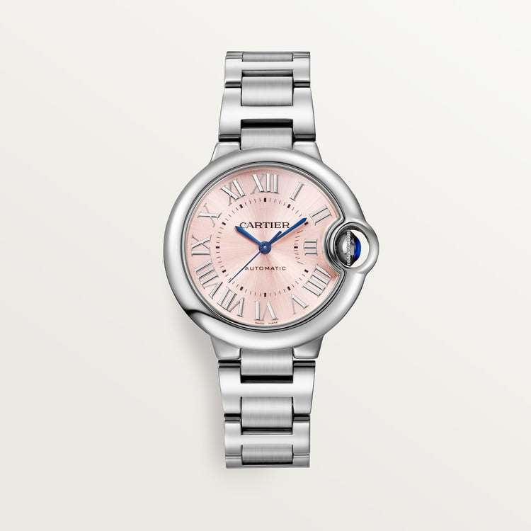 Ballon Bleu 33mm Steel Automatic Pink Sunray Dial Steel Bracelet Watch