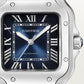 Santos de Cartier Medium 35.1mm Steel Blue Dial Steel Bracelet Self-Winding Watch