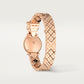 Panthère Small 23.6mm Rose Gold Diamond Bezel Tsavorite Eyes Golden Dial Rose Gold Bracelet Quartz Watch