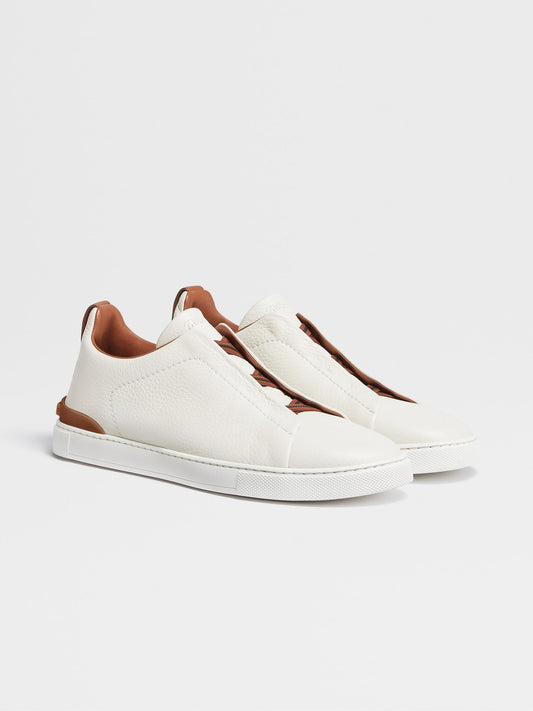 Off White - White  ZEGNA Deerskin Triple Stitch™ Sneakers