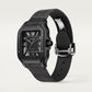 Santos de Cartier Large 39.8mm Steel Black Dial Rubber Strap Self-Winding Watch