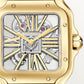 Santos de Cartier Large 39.7mm Yellow Gold Blue Crown Skeleton Dial Yellow Gold Bracelet Manual-Winding Watch