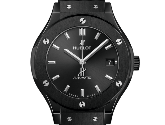 Classic Fusion Black Magic 38 mm Black Ceramic Rubber Strap Watch