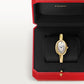 Baignoire Small 31.4mm x 23.1mm Yellow Gold Beaded Crown Sapphire Cabochon Silvered Dial Yellow Gold Bracelet Quartz Watch